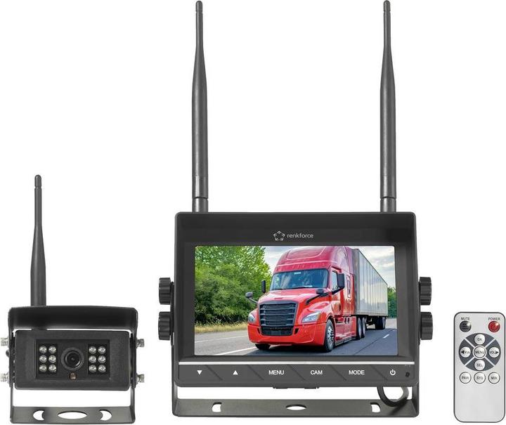 Actual product image Renkforce RV2,4-7 Reversing Video System 2 Camera Inputs Screw Mounting Black (matt)