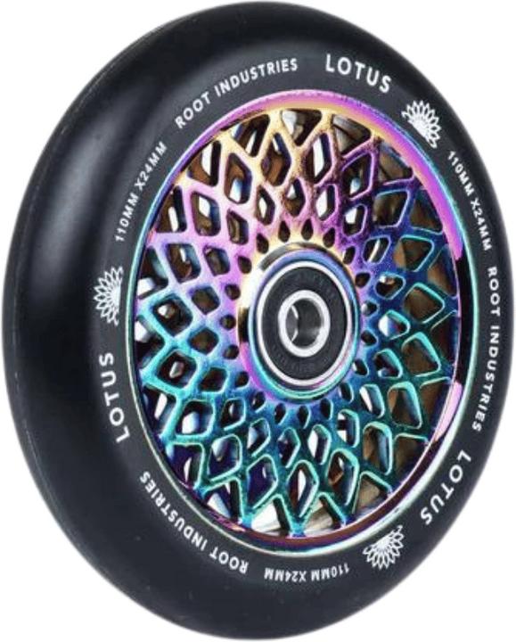 Image du produit Root Industries Root Lotus 110mm Wide Pro Scooter Wheels - Rocket Fuel Core - Black PU (24 mm)