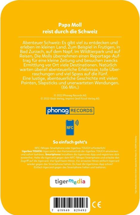 Produktbild Tigermedia tigercard - Papa Moll reist durch die Schweiz (Schweizerdeutsch)