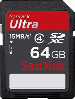 Produktbild SanDisk Ultra SDXC Card 64GB, Class 4 (1 GB, SDXC)