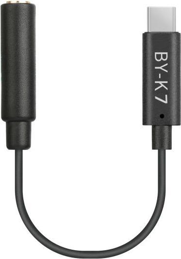 Actual product image Boya Universal Adapter BY-K7 3.5mm TRS to USB-C for DJI Osmo Action