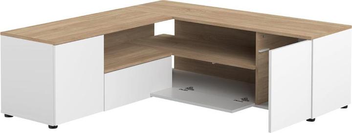 Image du produit Temahome Angle TV Stand blanc et chêne (40 x 46 cm)