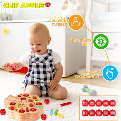 Produktbild Activity Board Spielzeug 2 Jahre: Holz Apfel Ernte und Magnet Insekten Spiel Holzspielzeug 2 Jahre, pädagogische