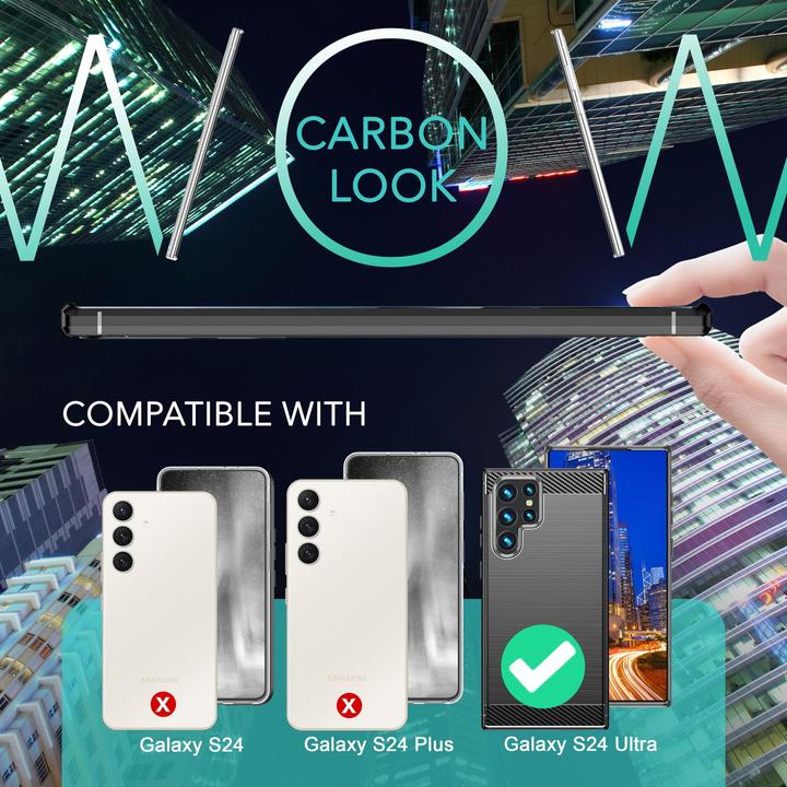 Produktbild Nalia Carbon-Look Silikon Hülle (Samsung Galaxy S24 Ultra)