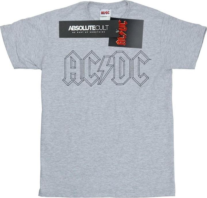 AC/DC Schwarzes Outline Logo TShirt Mädchen aus Baumwolle
