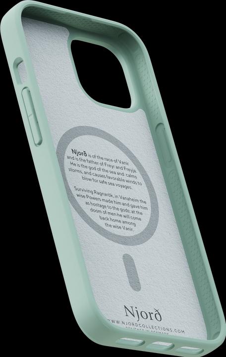 Image du produit Njord Étui rigide en tissu MagSafe Turquoise (Apple iPhone 15, Apple iPhone 13, Apple iPhone 14)