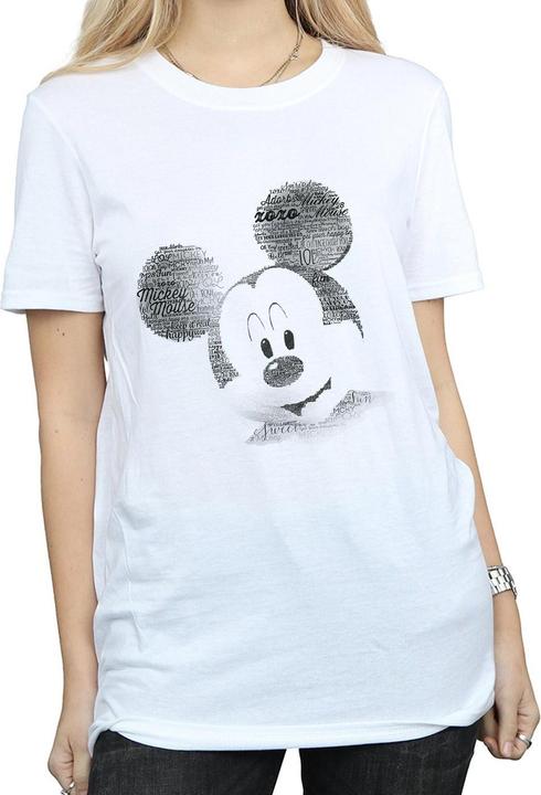 Actual product image Disney Womens/Ladies Mickey Mouse Face Cotton Boyfriend T-Shirt (3XL)