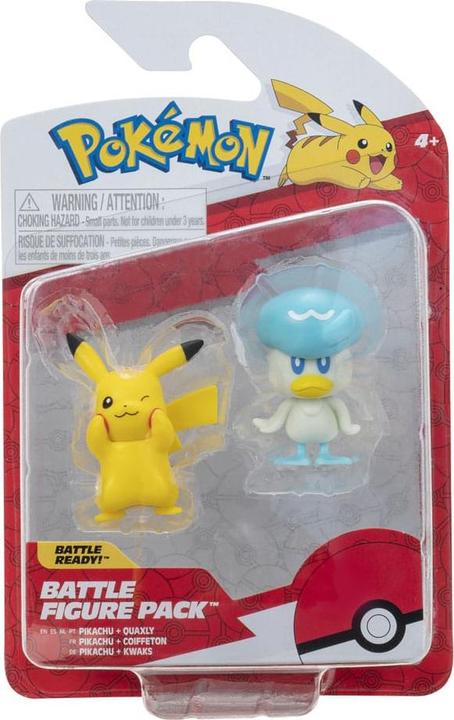 Produktbild Jazwares Pokémon Gen IX Battle Figure Pack Minifiguren 2er-Pack Pikachu & Kwaks 5 cm