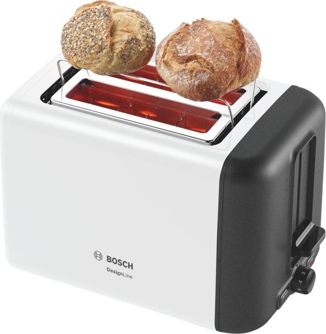 Produktbild Bosch Hausgeräte TAT3P421 toaster 2 slice(s) Black, White
