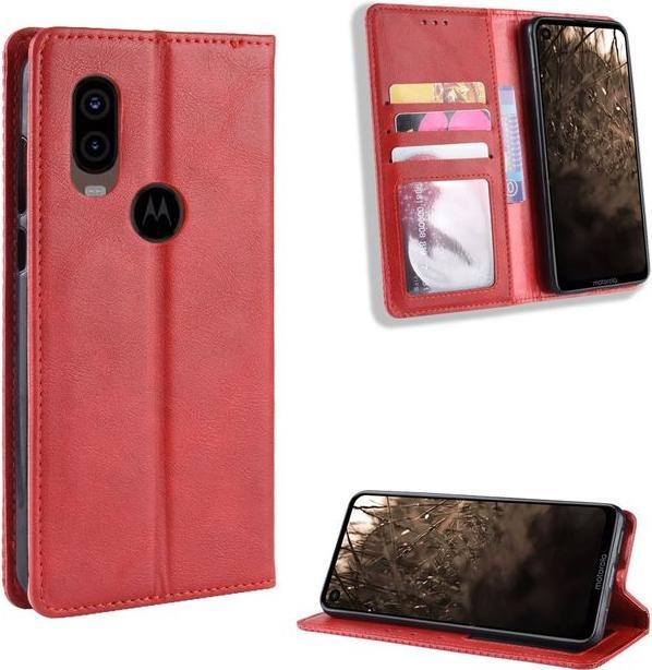 Produktbild MU Style Vintage Style Leder Bookcover Hülle (Motorola One Vision)