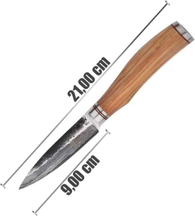 Immagine prodotto Wakoli Coltello Damasco Serie HS Olive 12,5 cm (9 cm)