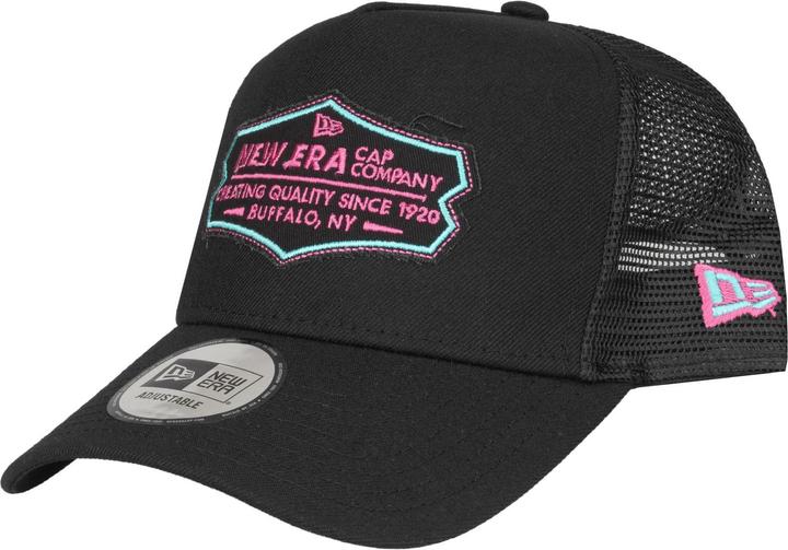 Actual product image New Era Adjustable Trucker Cap - RETRO PATCH noir / teal (One size)