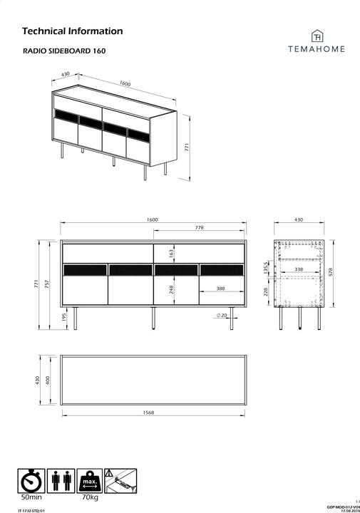 Produktbild Temahome Radio (160 x 43 x 77 cm)