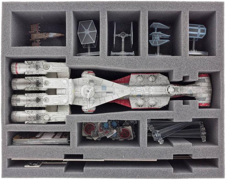 Immagine prodotto Feldherr TRA07 - Trasportatore con 2 cassette XL per Star Wars X-Wing Impero e Ribelli (Schiuma solida)