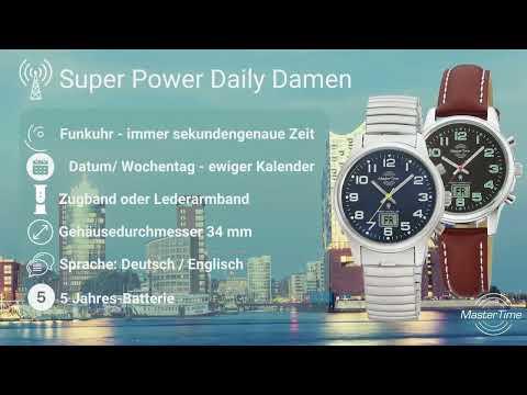 Produktbild Master Time MTLA-10821-32M Damen-Funkuhr Zugband 34mm 3ATM (Funkuhr, 34 mm)