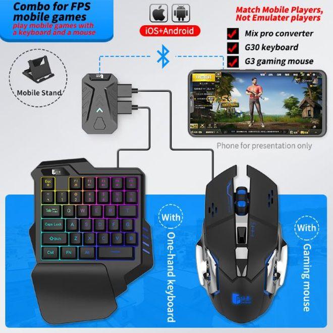 Produktbild MU Classic 4 in 1 Gaming Set - Einhandtastatur, Maus und Maus/Tastatur Converter (DE, Kabelgebunden)