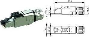 Produktbild Telegärtner Stecker, TP/RJ45, Feldkonfektionierbar, CAT6A, MFP8-IE T568B, 5,5-10mm Kabeldurchmesser