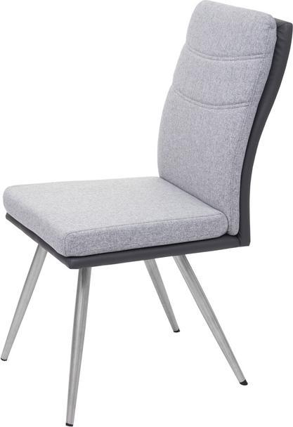 Produktbild Mendler 2x Esszimmerstuhl HWC-G54, Küchenstuhl Stuhl, Textil/Kunstleder Edelstahl gebürstet grau