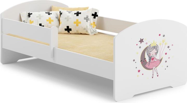 Actual product image ADRK Furniture Bed with Mattress and Railing PEPE SLEEPING PRINCESS 160x80 (160 x 80 cm)