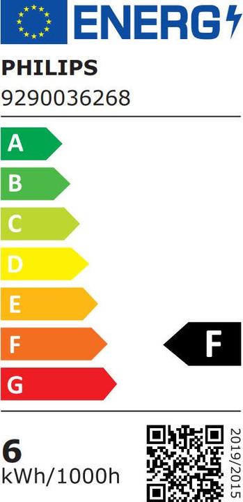 Energy Label Philips Amber (E27, 5.50 W, 470 lm, 1 x, E)