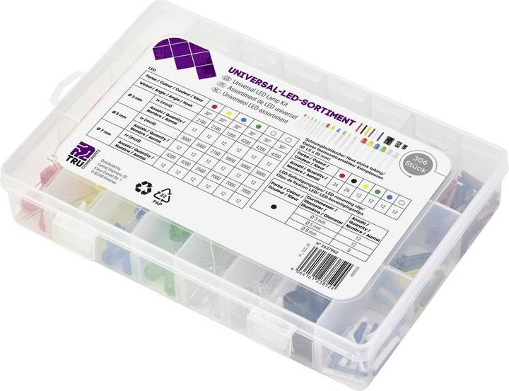 Image du produit Tru Components Gamme de LED Rouge, Bleu, Vert, Jaune, Blanc froid, Blanc chaud Ru