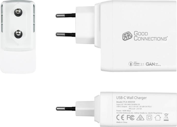 Immagine prodotto Good Connections Caricatore rapido USB 140W con tecnologia GaN, 1 porta (USB-Câ"¢), PD 3.1, QC 5, PPS, incluso (140 W)