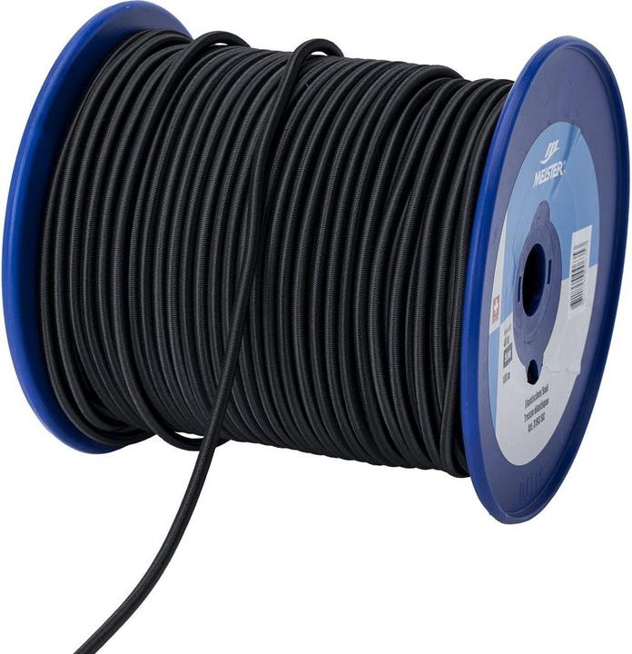 Actual product image Meister Rope elast. 5mm, black, 100m minimum breaking strength 80 kg (100 m)