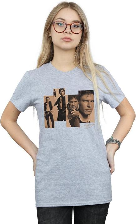 Actual product image Star Wars Womens/Ladies Han Solo Photoshoot Cotton Boyfriend T-Shirt (S)