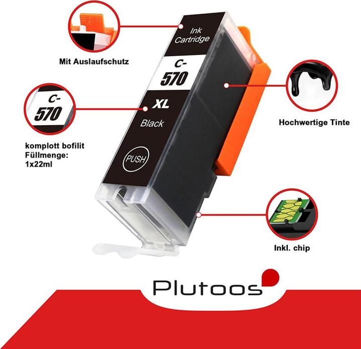 Actual product image Plutoos Canon PGI-570 Cartridges XXL compatible, Black (FC)