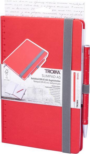 Immagine prodotto Troika SLIMPAD A5 blocco note A5 con biro, rosso (A5, Punteggiato, Copertina rigida)