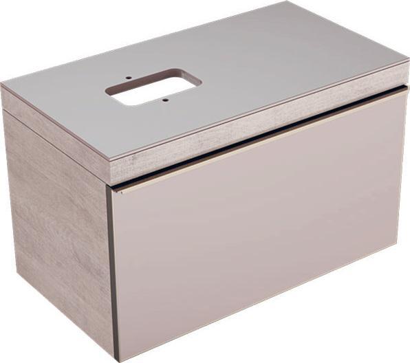 Actual product image Geberit Keramag Citterio Vanity unit 500.560.Jl.1, with glass top and siphon cut-out, 88x54x50cm, wood textu (88.5 x 50.5 x 54.5 cm)