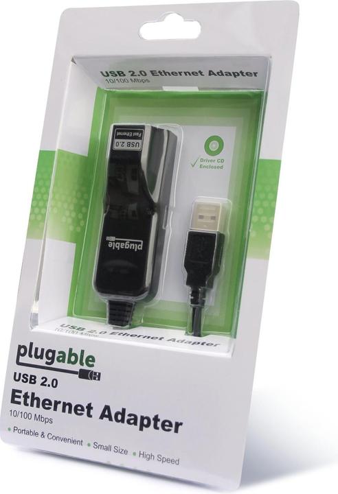 Productafbeelding Plugable USB 2.0 naar Ethernet Adapter (USB, RJ45/LAN (1x))