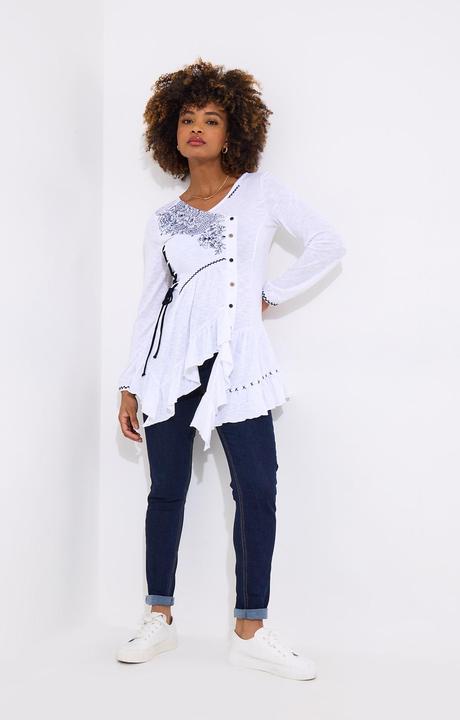 Immagine prodotto Joe Browns Frilly Embroidered V-Neck Tunic (40)
