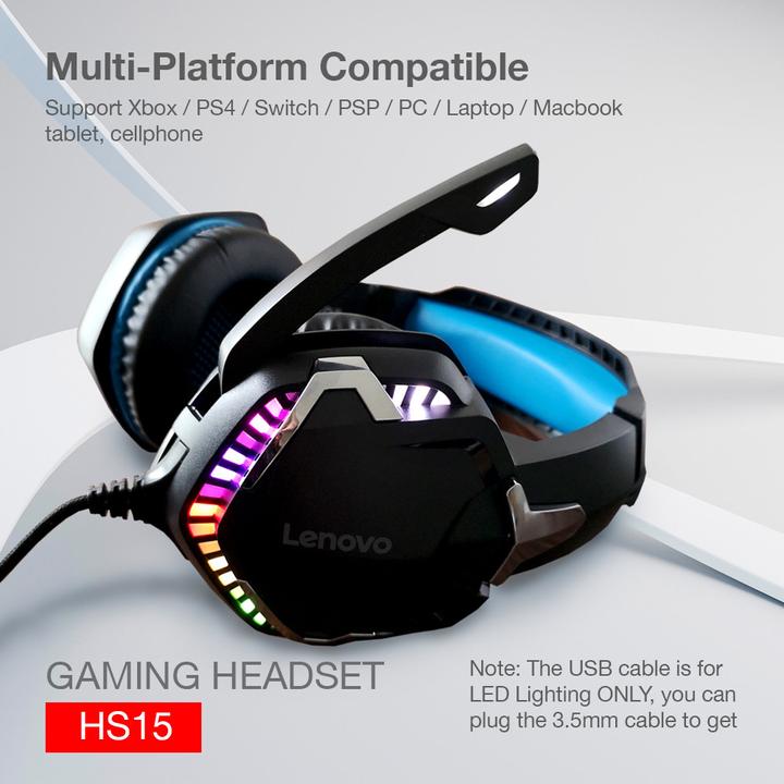 Actual product image Lenovo Gaming Headphones HS15 (Cable)