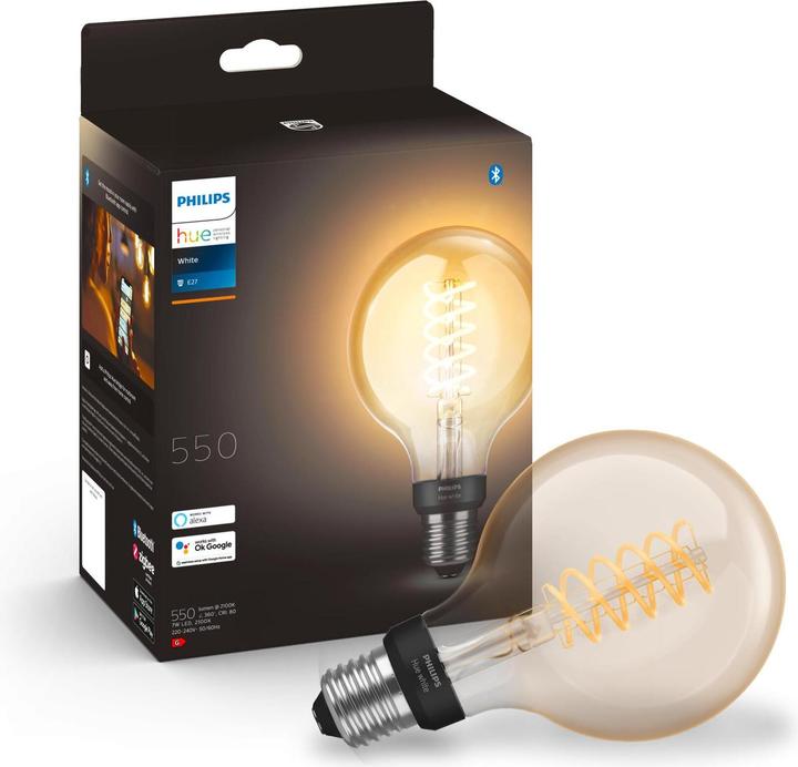 Actual product image Philips Hue White BT (E27, 7 W, 550 lm, 1 x, G)