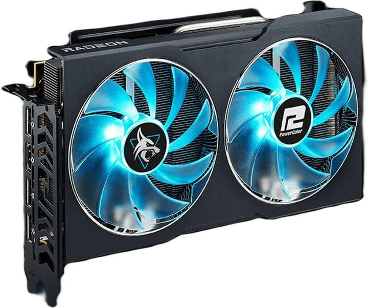 Immagine prodotto Powercolor Radeon RX 7600 XT Hellhound 16GB OC (RDNA 3, GDDR6, 3x DisplayPort, 1x HDMI 2.1) (16 GB)