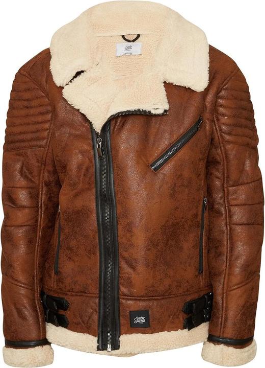 Sixth June sherpa leather jacket
