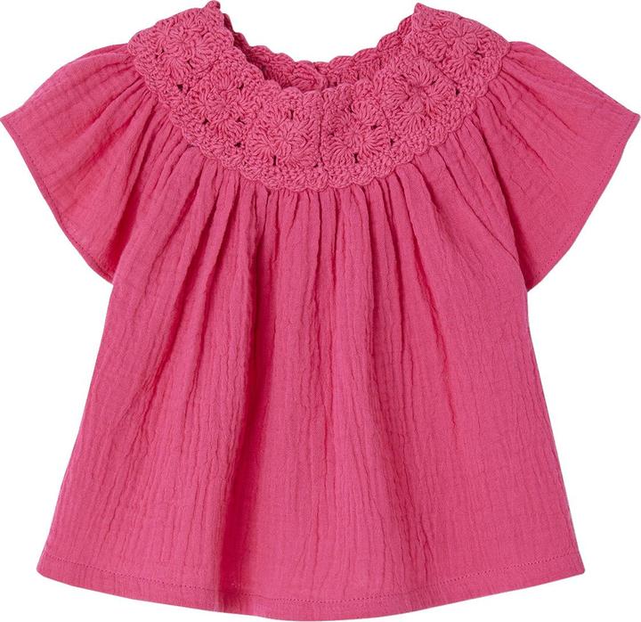 Vertbaudet Mädchen Baby Bluse mit Häkelspitze