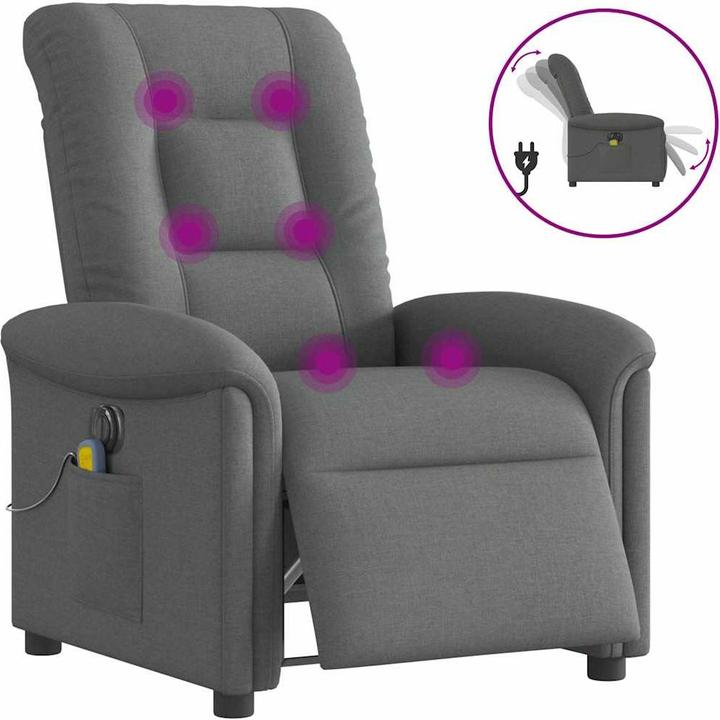 VidaXL Massagesessel Elektrisch Dunkelgrau Stoff
