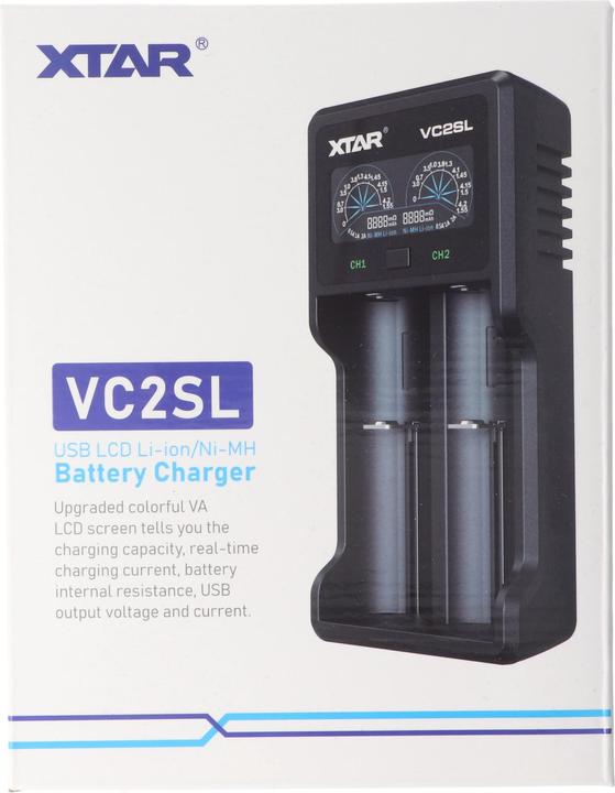 Actual product image Xtar VC2SL Quick Charger for Li-ion and NiMH (Battery + charger)