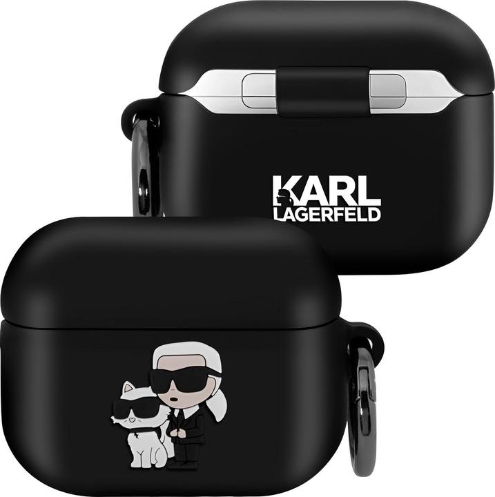 Image du produit Karl Lagerfeld Logo 3D NFT Karl et Choupette Etui en silicone pour AirPods Pro Noir (Manchon pour casque d'écoute)