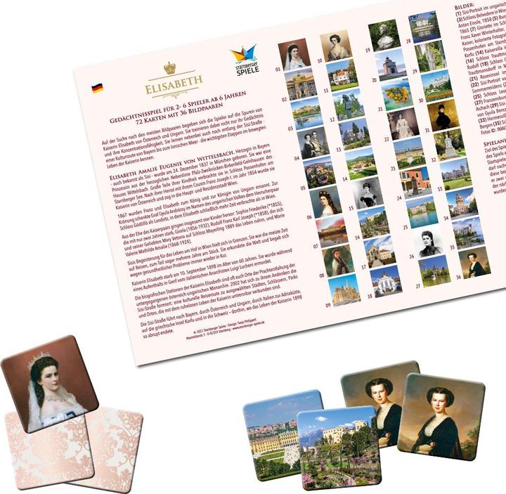 Image du produit Starnberger Spiele Jeu de mémoire Elisabeth (sur les traces de l'impératrice Sisi) (Allemand)