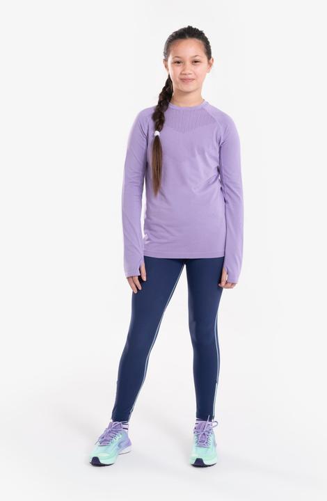 Actual product image Kiprun Kids long running tights with zip - Dry+ 900 dark blue/green (6, 7, 8)