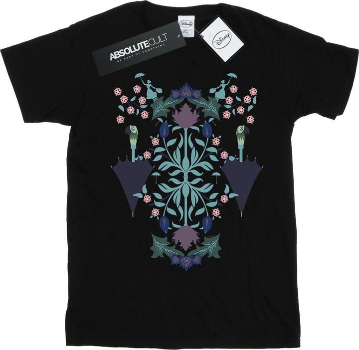 Actual product image Disney Mens Mary Poppins Floral Collage T-Shirt (L)
