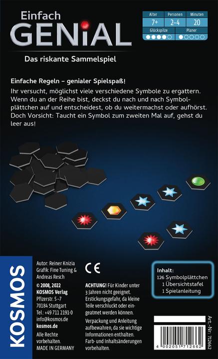 Image du produit Kosmos Jeu de casse-tête Einfach Genial : jeu à emporter (Allemand)