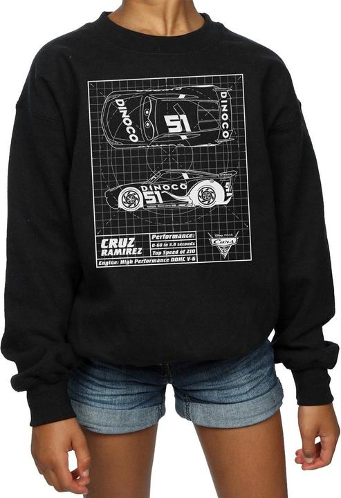 Immagine prodotto Disney Cars Cruz Ramirez Blueprint Felpa Ragazze (140, 146)