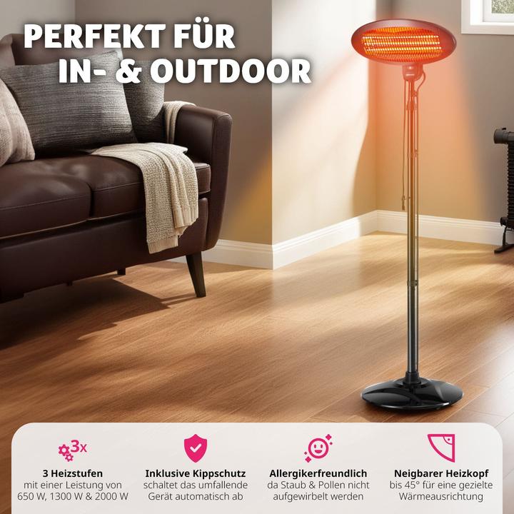 Image du produit tectake Radiateur infrarouge Solaris Monolith 2000W réglable en hauteur (2000 W)