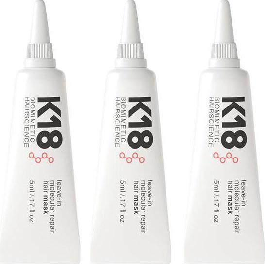 Immagine prodotto K18 Set di maschere per capelli riparatrici molecolari 3x5 ml (15 ml)