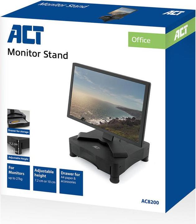 Produktbild Monitor stand with one drawer, adjustable height