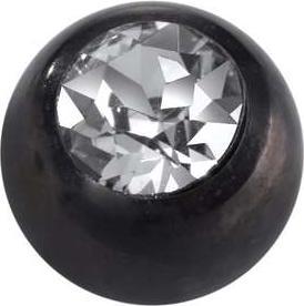 Actual product image Bijouteria Piercingball (Surgical steel 316L, PVD coating (black), Premium crystal)